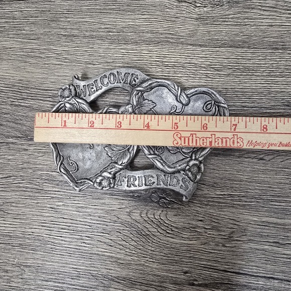 Sweet Vintage Pewter Heart And Flower Trinket Dish Coin‎ Dish Key Dish Welcome - Picture 4 of 4